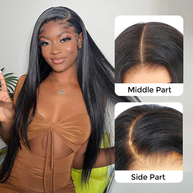 5x5 HD Invisible Lace Closure Wigs Straight Hair Glueless Human Hair Wigs For Women