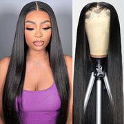 5x5 HD Invisible Lace Closure Wigs Straight Hair Glueless Human Hair Wigs For Women