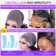 Full 13x6 Lace Frontal Wig Skin Melt HD Lace Wig Body Wave Pre Plucked & Bleached Glueless Wig