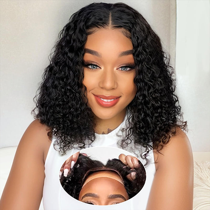 220% Density 4x4/5x5 Lace Closure Bob Wigs Pre Plucked Water Wave Wigs For Black Women