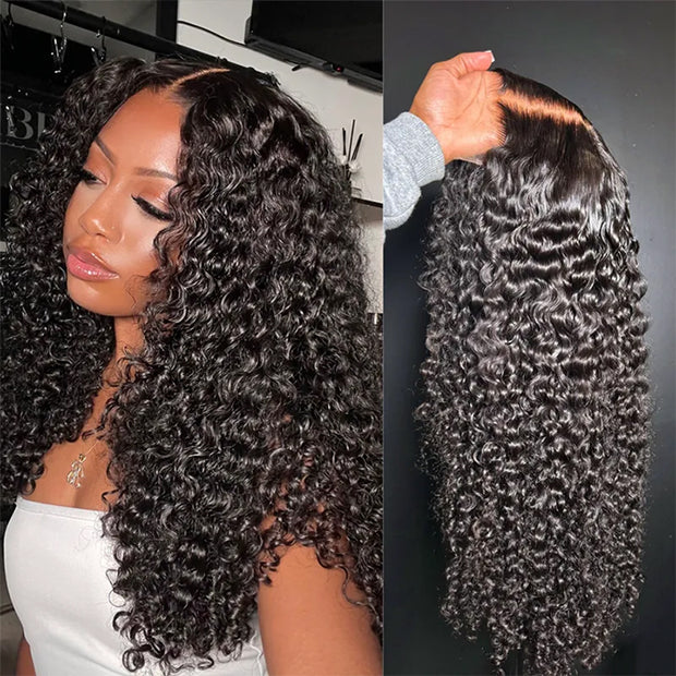 Glueless 13x6 Full Lace Front Wig Curly Hair Invisible HD Lace Human Hair Wigs with Pre Bleached Knots Plucked Hairline