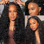 13x6 Full Lace Frontal Water Wave Wig Pre Bleached Glueless Lace Human Hair Wigs Super Secure