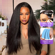 13x6 Lace Frontal Yaki Straight Pre Cut & Pre-Plucked Real Ear To Ear Pre-All Glueless Wig