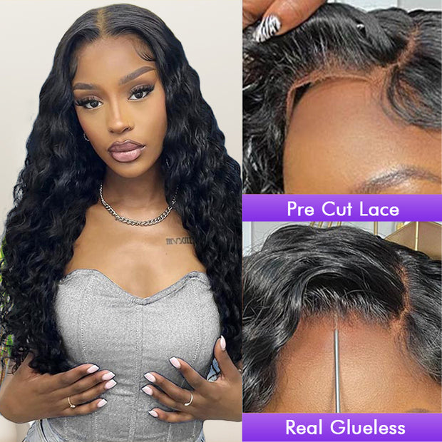 [2Wigs 220%]  Pre Bleached Pre Cut HD Lace Wear Go Glueless Wig 100% Human Hair