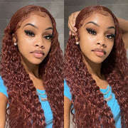 #33 Reddish Brown Color Upgrade 8*5 Pre Cut HD Lace Closure Wigs Glueless Ready & Go Wig