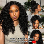 Glueless 360 Lace Frontal Wigs with Invisi-String Pre-cut & Pre-bleached Human Hair Wig Lace Parting Anywhere