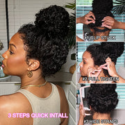 4C Curly Edges Invisi-String Snug Fit 360 Curly Lace Front Human Hair Wig Pre Bleached Knots with Curly Baby Hair All Around