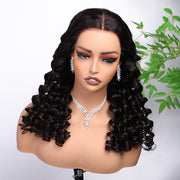 Small Wand Curl Glueless Wig Versatile 8x5 Closure HD Lace Pre Plucked & Bleached Ready to Go