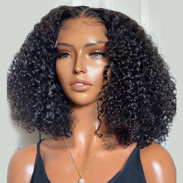 250% Density Popping Curly HD Lace Front Wigs Pre bleached Glueless Ready To Go Human Hair Wigs