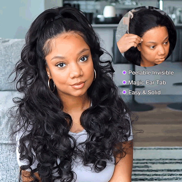 13x4 Body Wave Pre-All Lace Frontal Wig Glueless Lace Front Wigs with Invisible Knots 220%