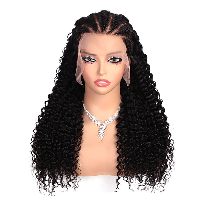 Pre Braided Curly Wig Glueless13x6 Full HD Lace Frontal Wigs With Pre Bleached Knots Ready & Go Wigs