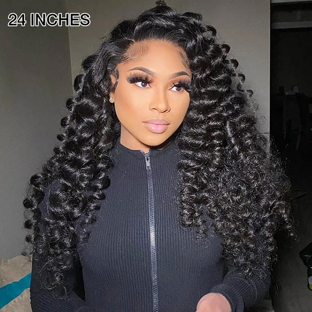 Small Wand Curl Wig 13x6 Full Lace Frontal Wig Pre Bleached Knots Human Hair Wigs