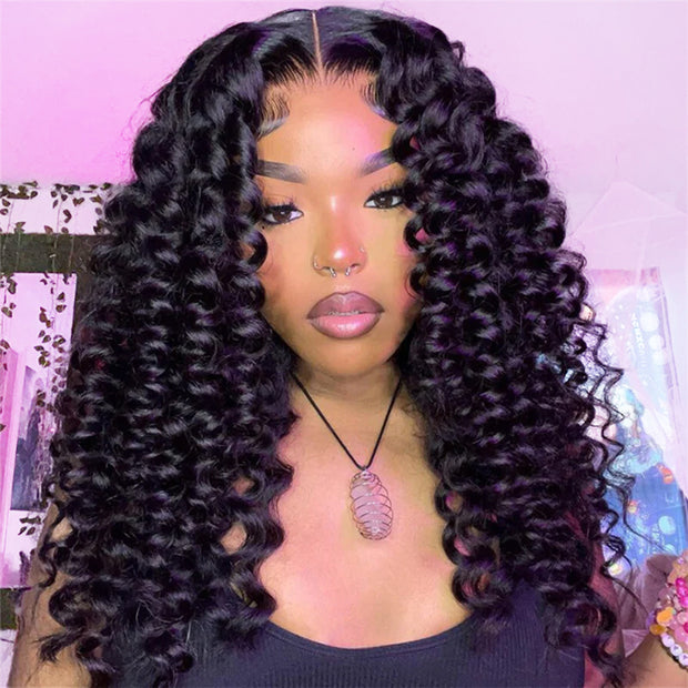 Small Wand Curl Wig 13x6 Full Lace Frontal Wig Pre Bleached Knots Human Hair Wigs