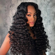 Small Wand Curl Wig 13x6 Full Lace Frontal Wig Pre Bleached Knots Human Hair Wigs