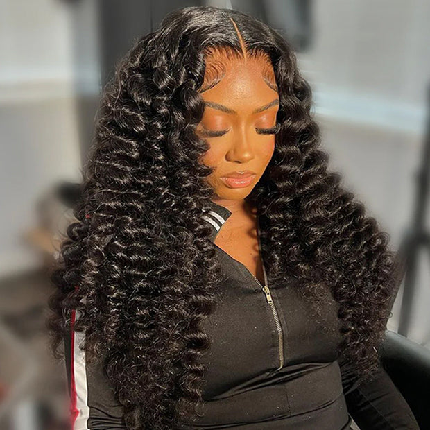 Small Wand Curl Wig 13x6 Full Lace Frontal Wig Pre Bleached Knots Human Hair Wigs