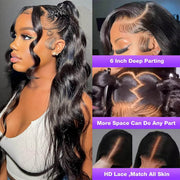 Pre-Curled Body Wave Full 13x4 13x6 Pre-Cut HD Lace Frontal Glueless Wig with Invisible Small Knots