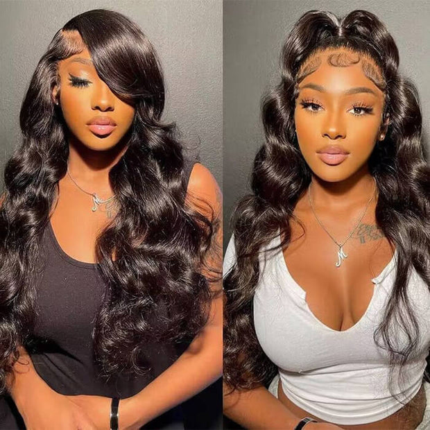 Full 13x6 Lace Frontal Wig Skin Melt HD Lace Wig Body Wave Pre Plucked & Bleached Glueless Wig