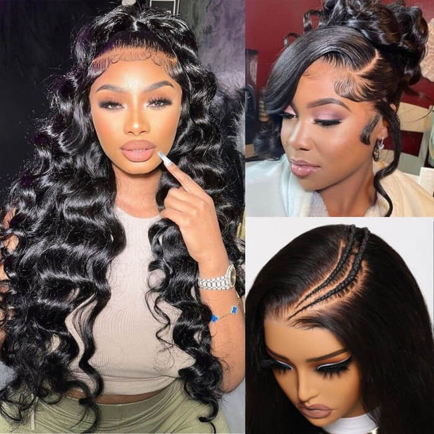 Pre-Curled Body Wave Full 13x4 13x6 Pre-Cut HD Lace Frontal Glueless Wig with Invisible Small Knots