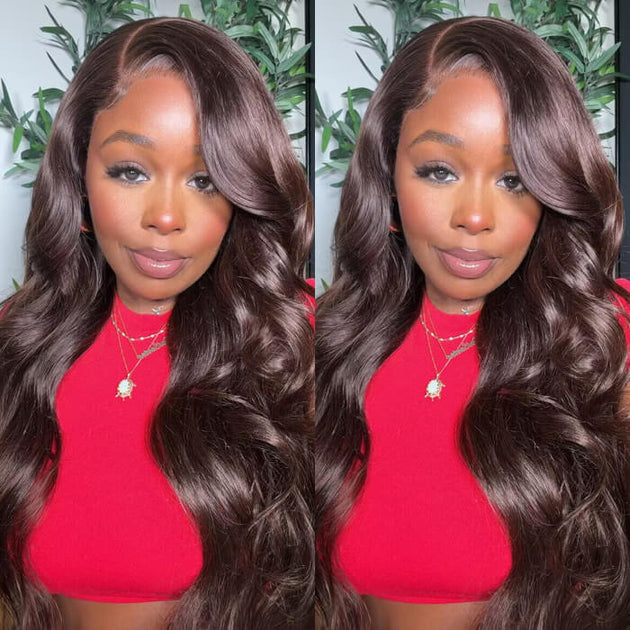 #4 Chocolate Brown 13x4 HD Lace Front Wigs Human Hair Wigs For Women P ...