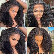 4C Curly Edges Hairline Glueless Curly Lace Front Human Hair Wig With Super Natural Hairline 220% Density