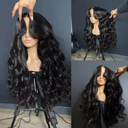Body Wave Curtain Bangs 8x5 Glueless HD Lace Closure Wig and 13x4 Frontal Wig Put On And Go