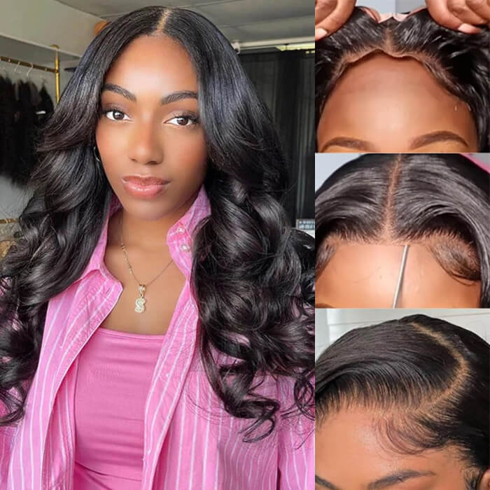 Pre Cut 8x5 HD Lace Body Wave Wear Go Glueless Wig Pre Bleached Knots Ship In 24H