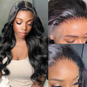 Middle Part 13x4 T-Part Lace Front Wigs for Black Women Human Hair Pre Plucked Glueless Brazilian Virgin Hair