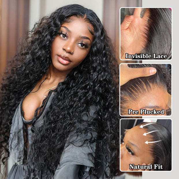 Middle Part 13x4 T-Part Lace Front Wigs for Black Women Human Hair Pre Plucked Glueless Brazilian Virgin Hair