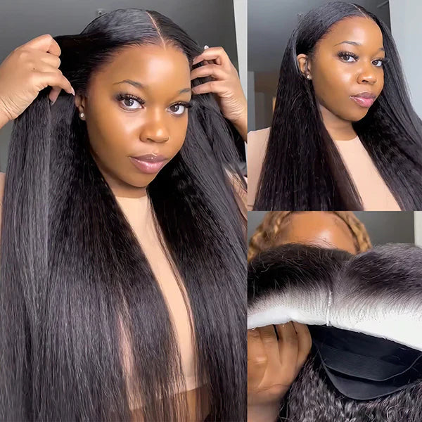 [2Wigs 28inch] Kinky Straight & Water Wave Pre-Knotless Super Natural Quick & Easy Install Glueless Wig