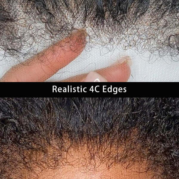 4C Edges Kinky Straight Wigs 8x5 Glueless Wig 360 Transparent Lace Wigs With Curly Baby Hairline