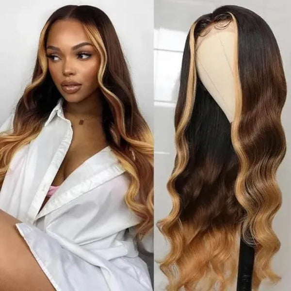 Styled Brown blonde hot Ombre hair wig