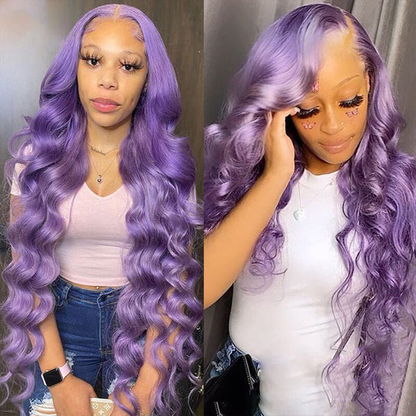 Purple Brazilian lace hot front wig human hair 13X4 lace