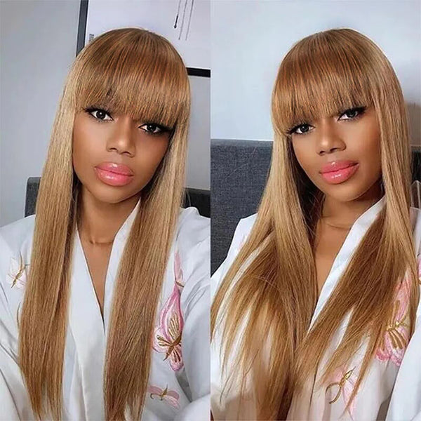 Ombre Honey Blonde Wig With Bangs outlet