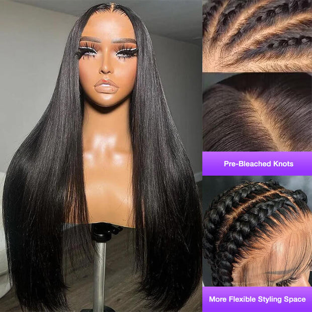 SKINLIKE HD Lace Frontal Wig 13x6 Ultra-Fitted Full Frontal Straight Human Hair Wigs With Pre Bleached Small Knots