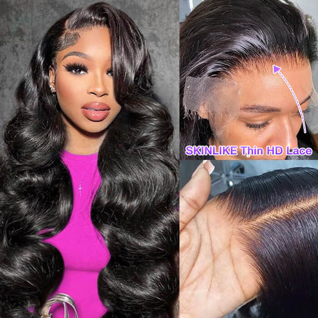 Skin Melt HD Lace Wigs Body Wave 13*4 Lace Front Wigs Human Hair Real Transparent Lace