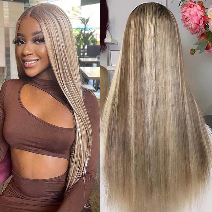 Blonde Ombré Hair Lace deals Wig, SLEEK STRAIGHT Hair 919 15 ZEUS