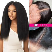 Kinky Straight 5x5/4x4 HD Lace Closure wig Natural Hairline Pre-Plucked