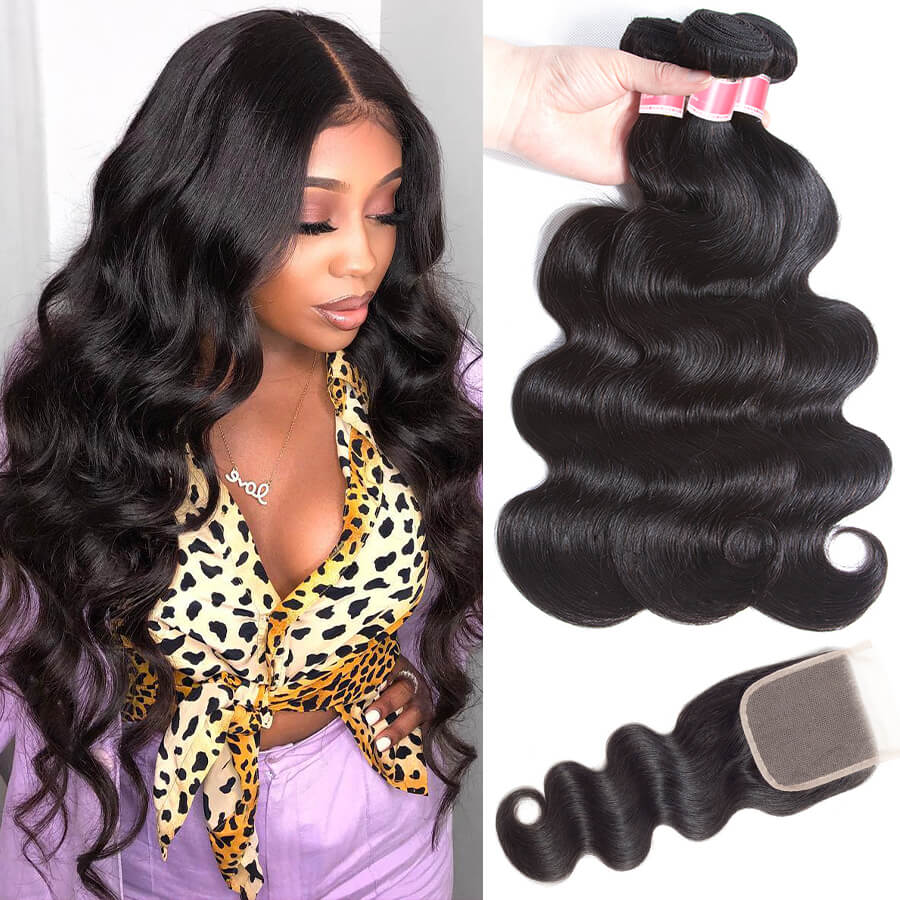 Bundles Closure Frontal Human Hair Bundles With Closure Frontal Hermosa Hair