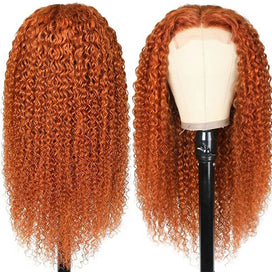 Ginger Curly Wig 13x4 HD Lace Front Wigs Colored Human Hair Lace Front Wigs With Pre Plucked