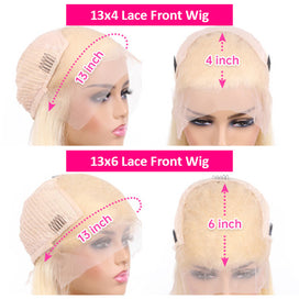 613 Blonde 13x6 HD Lace Front Human Hair Wigs Pre Plucked Straight Human Hair