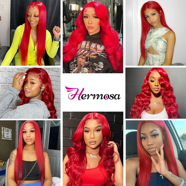 Red Lace Front Human Hair Wigs 13x4/13x6 Body Wave & Straight Wig Glueless Frontal Wig