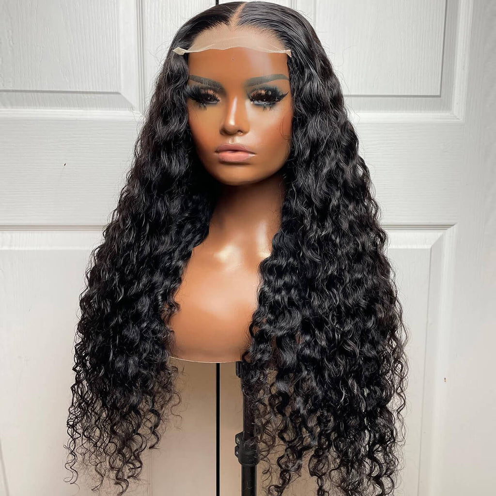 Water Wave Lace Frontal Wigs 100% High Quality Virgin Human Hair Wigs –  Hermosa Hair